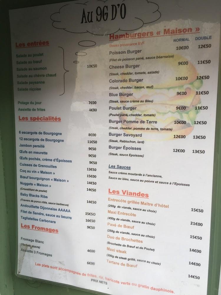 Au 9 G d'O - Menu Image 4